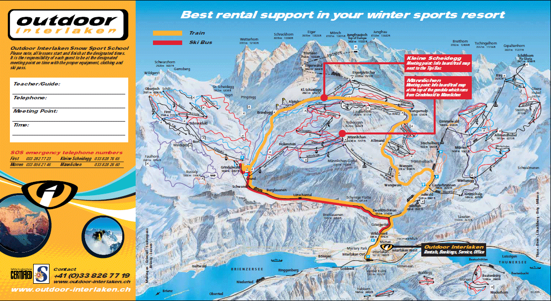 ski map of the jungfrau region 