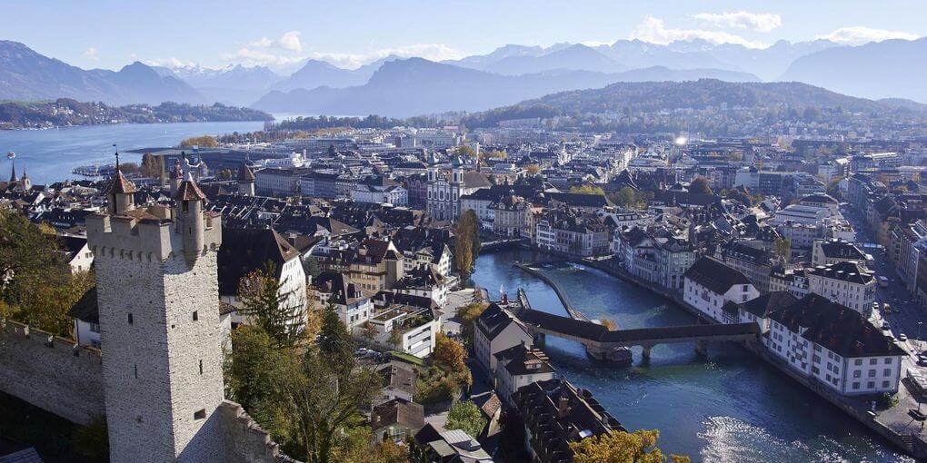 City of Luzern, Switzerland from above
