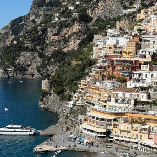 Amalfi Coast Positano View Buildings Cliffside Student Travel Bus2Alps